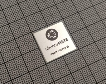 5 silberne und schwarze Ubuntu Mate Linux-Aufkleber für das Computergehäuse