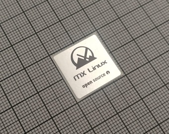 コンピューターケース用 MX Linux v2 ステッカー シルバー＆ブラック 5枚