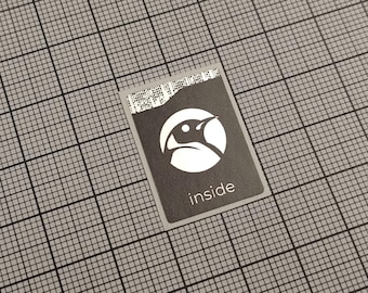 5 x Black and Silver Linux Inside v2 Stickers For The Computer Case 18 x 25 mm