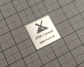 コンピューターケース用 MX Linux v1 ステッカー シルバー＆ブラック 5枚