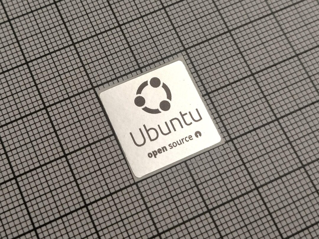 5 X Silver & Black Ubuntu Linux New Logo V1 Stickers for the Computer ...