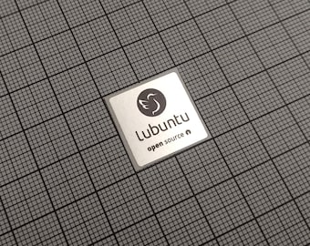 5 x Silver & Black Lubuntu Linux Stickers For The Computer Case