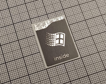 5 x Black and Silver Windows Inside v3 Stickers For The Computer Case 18 x 25 mm