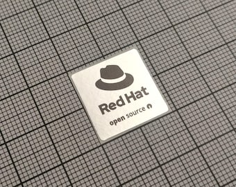 コンピューターケース用 シルバー＆ブラック Red Hat Linux 新ロゴステッカー 5枚