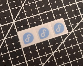 3 x Transparent Fedora Linux Stickers For The Computer Case 10 x 10 mm
