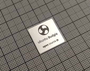 コンピューターケース用 Ubuntu Budgie Linux ステッカー シルバー＆ブラック 5枚