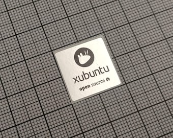 コンピューターケース用 Xubuntu Linux ステッカー シルバー＆ブラック 5枚