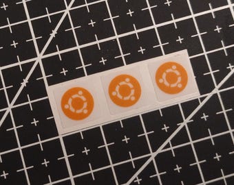 3 x Transparent Ubuntu Linux Old Logo Stickers For The Computer Case 10 x 10 mm