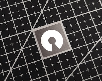 5 x Black & Silver Open Source Stickers For The Computer Case