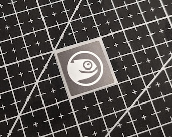 5 x Black & Silver openSUSE Linux Stickers For The Computer Case