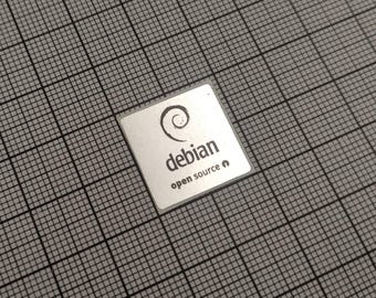 コンピューターケース用 シルバー＆ブラック Debian Linux ステッカー 5枚