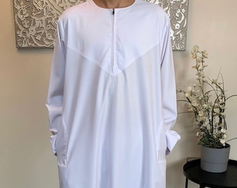 Boys White Omani Thobe Jubbah