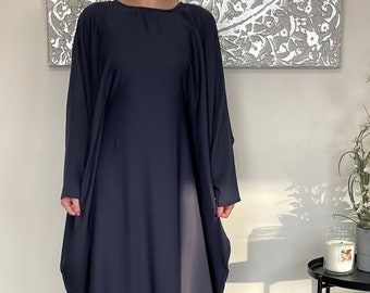 Navy Blue Nida Butterfly Abaya