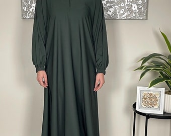 Emerald Green Cuffed sleeve closed Abaya