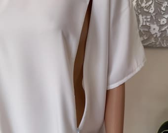 Breast Feeding / Nursing Friendly Off White Nida Inner Slip Dress - Abaya