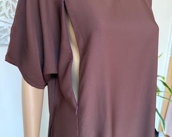 Breast Feeding / Nursing Friendly Dark Brown Nida Inner Slip Dress - Abaya