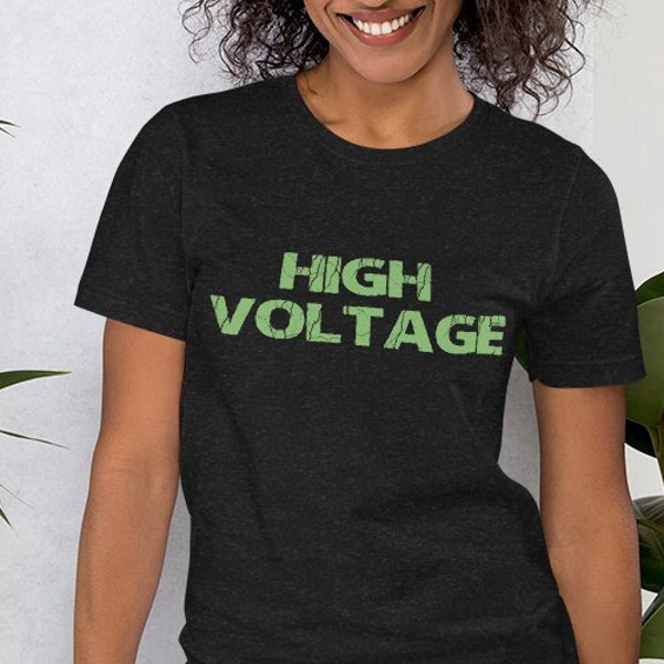 Tshirt Electrician High Voltage Black Green