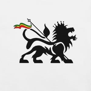 Lion of Judah Rastafarian T-shirt Tshirt T shirt Tee Haile Selassie I Rasta Red Yellow Green Black