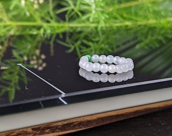 Tiny Jadeite A jade beads  ring
