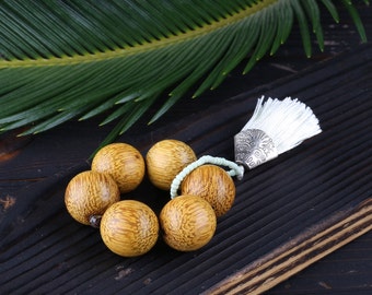 Stress relief 6 bamboo beaded ring, 20 mm