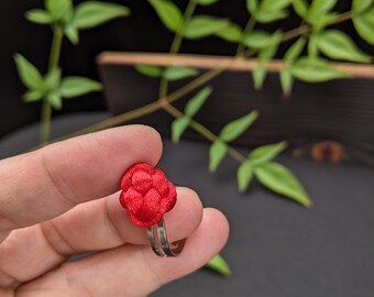 Braided Large Flower Ring