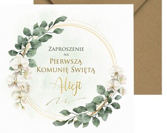 Zaproszenie na Komunię Świętą / Zaproszenie / Kartka na Pierwszą Komunię 15cm x 15 cm Komunia Święta kommunion einladung zaproszenia na komunie