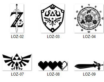 9 LOZ Vector Set, Triforce Vector, Wingcrest Design, Video Game Art, The Legend of Clip Art, Zelda Cricut Silhouette svg, eps, dxf, png, jpg