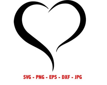 Open Heart 10 Instant Downloads in Black & White 2-SVG, 2-PNG, 2-EPS, 2-dxf, 2-jpg digital download