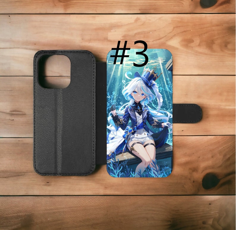 Genshin Impact Samsung and iPhone Faux Leather Phone Case Bookcase