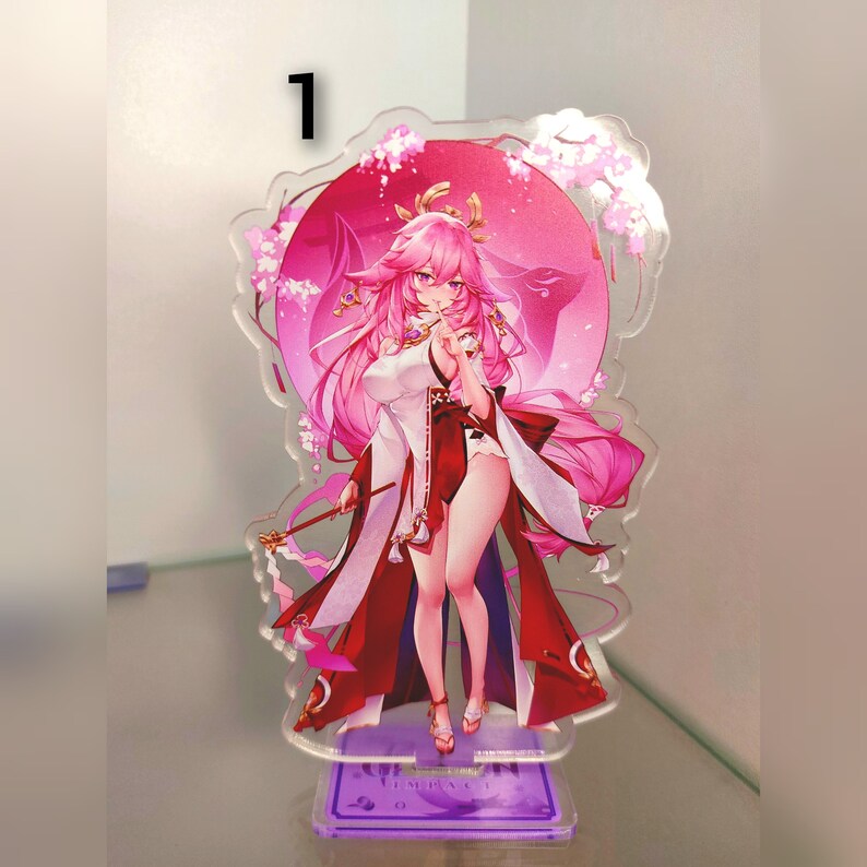 Yae Miko Genshin Impact Acrylic Stand Anime Figure Decorations Etsy