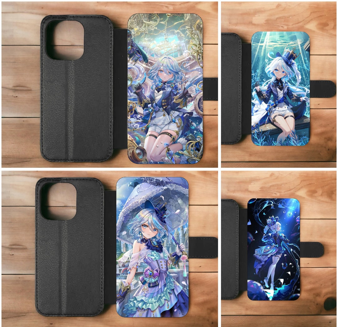 Genshin Impact Samsung and iPhone Faux Leather Phone Case Bookcase