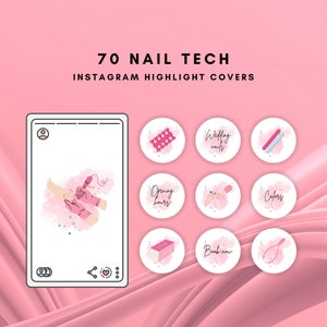 70 Nail Tech Instagram Highlight Covers - Nail Technician Instagram Story Highlights, Nail Salon Instagram, Nail Artist, Nail Highlights