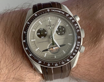 MoonSwatch strap correa de silicona marrón de alta calidad | Omega x Swatch & Speedmaster MoonWatch