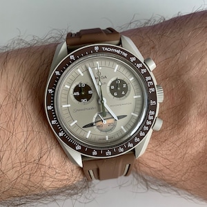MoonSwatch strap band brown high quality silicone | Omega x Swatch & Speedmaster MoonWatch