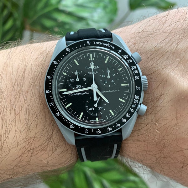 MoonSwatch strap band black high quality silicone | Omega x Swatch & Speedmaster MoonWatch