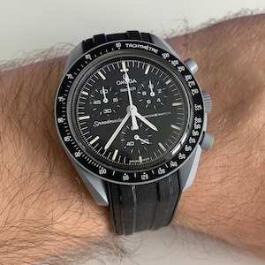 MoonSwatch strap band black high quality silicone | Omega x Swatch & Speedmaster MoonWatch