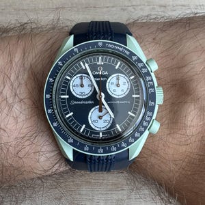 Blue Silicone Strap 20mm – Compatible with Omega x Swatch MoonSwatch & Speedmaster