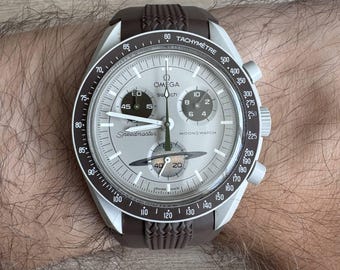 Correa de silicona marrón 20mm – Compatible con Omega x Swatch MoonSwatch y Speedmaster