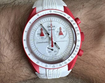 White Silicone Strap 20mm – Compatible with Omega x Swatch MoonSwatch & Speedmaster