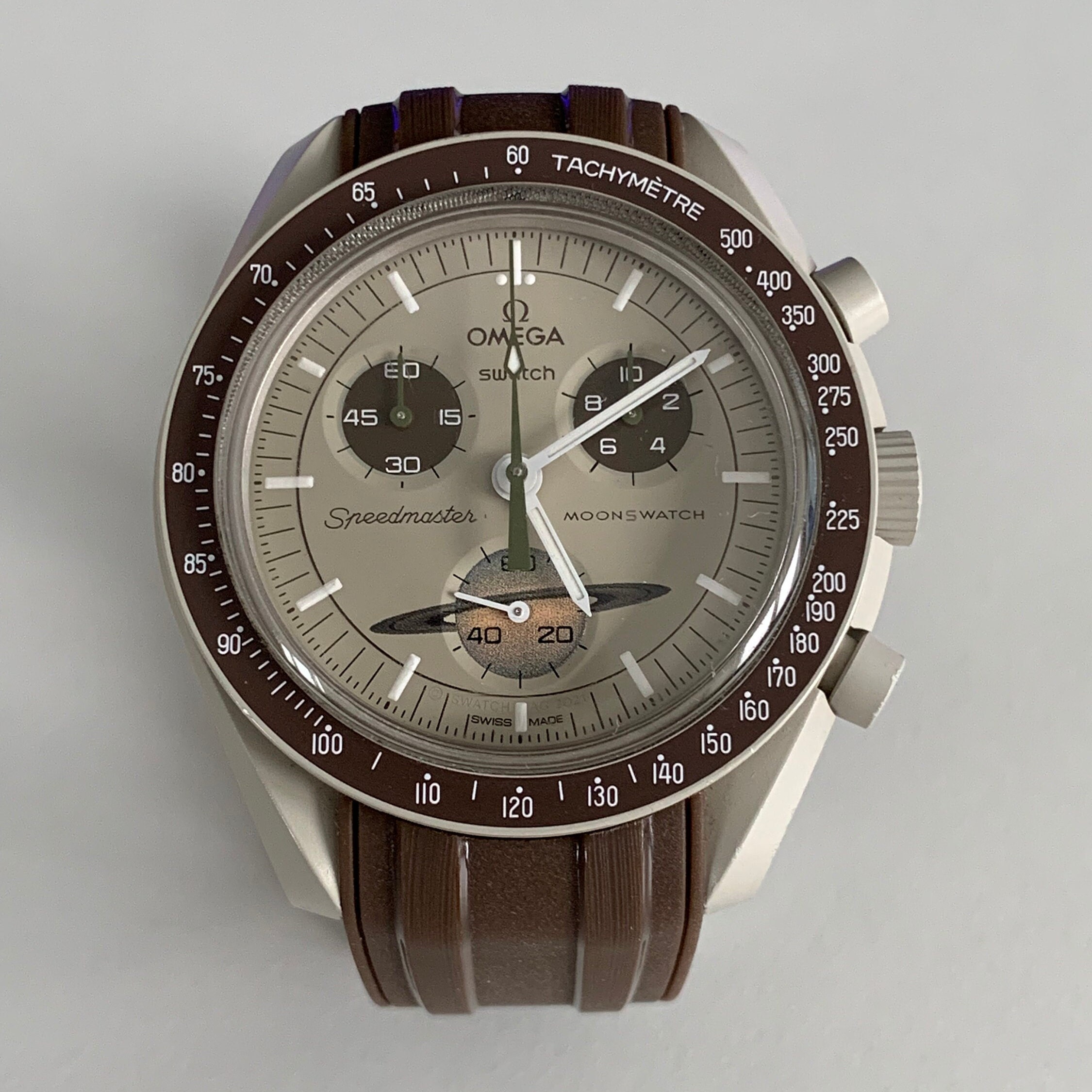 MoonSwatch ストラップ高品質ブラウンシリコン時計ストラップ |オメガ 