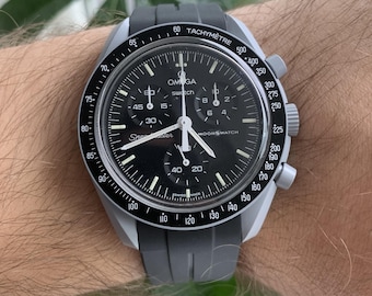 MoonSwatch strap band black high quality silicone | Omega x Swatch & Speedmaster MoonWatch