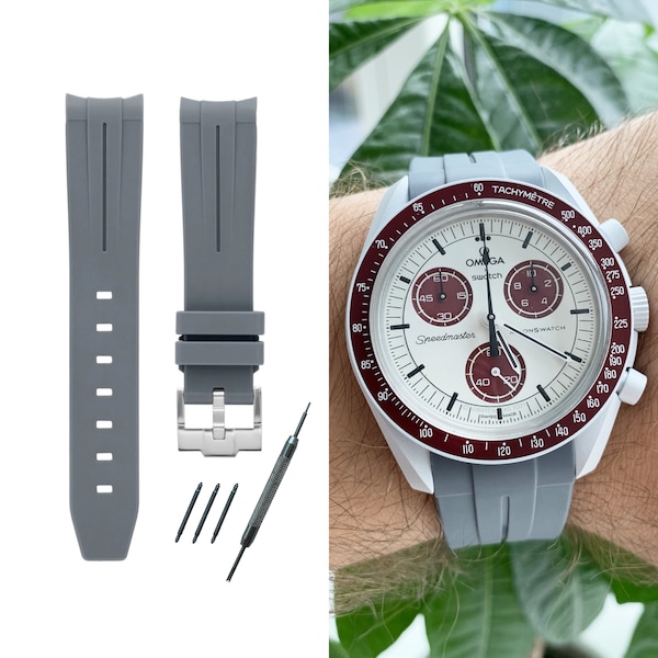 MoonSwatch strap band grey high quality silicone | Omega x Swatch & Speedmaster MoonWatch