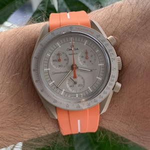 MoonSwatch strap band orange / white high quality silicone | Omega x Swatch & Speedmaster MoonWatch