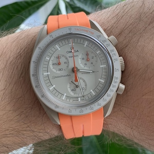 MoonSwatch strap band orange high quality silicone | Omega x Swatch & Speedmaster MoonWatch