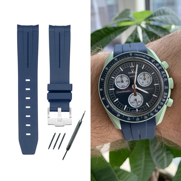 MoonSwatch strap band blue high quality silicone | Omega x Swatch & Speedmaster MoonWatch