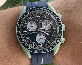 MoonSwatch strap Armband blau / weiß hochwertiges Silikon | Omega x Swatch & Speedmaster MoonWatch