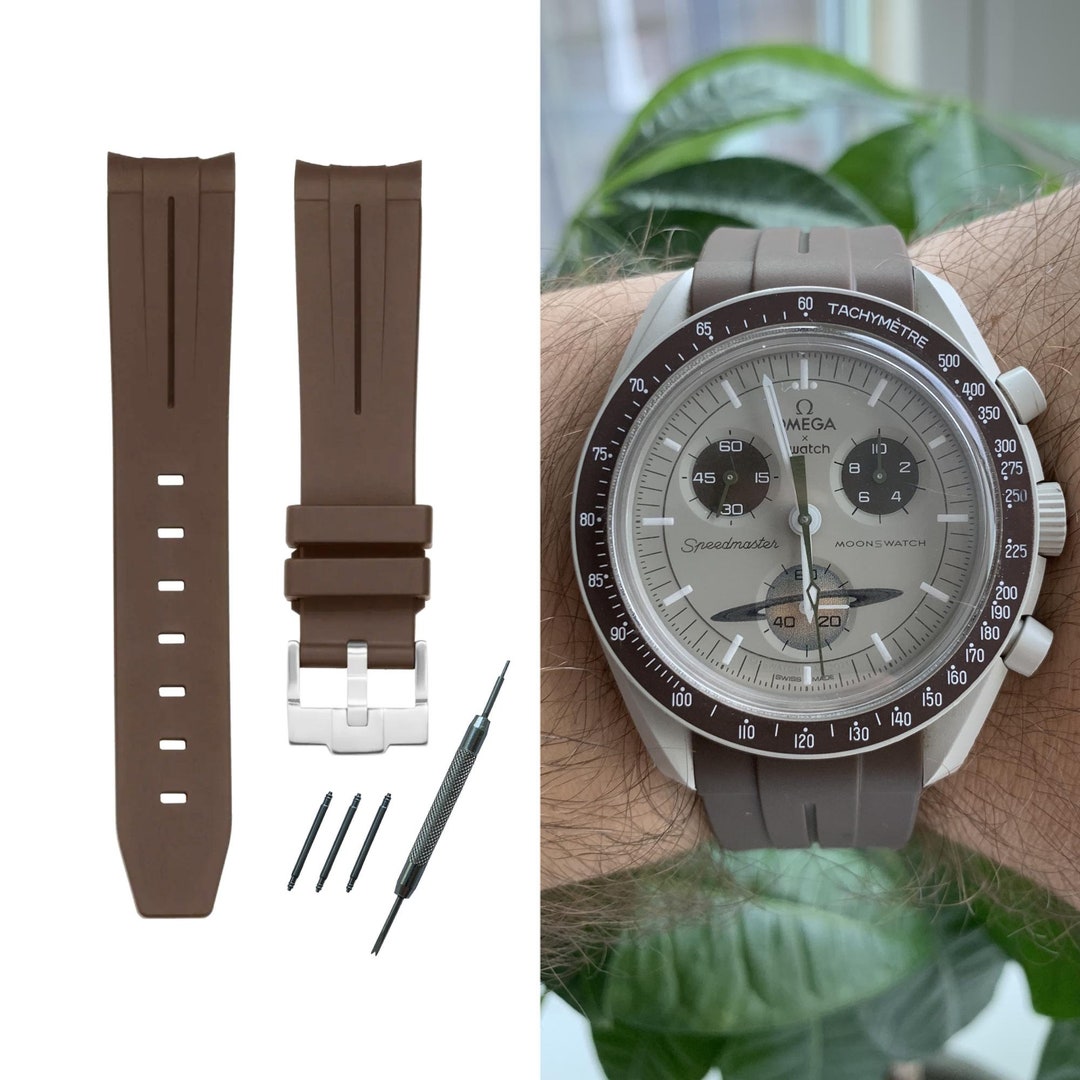 Moonswatch Strap Band Brown High Quality Silicone Omega X Etsy