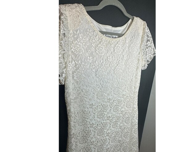 165, Vintage 90s Ivory Wedding Dress; Ronni Nicole; Size 8; Stretchy - Etsy