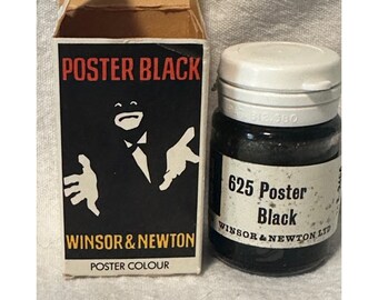 209 und 210. NOS Plakatfarbe von Winsor und Newton; schwarz