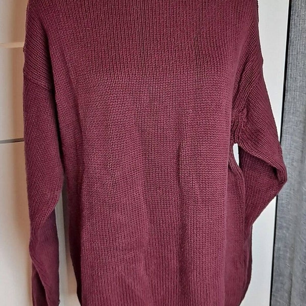 162. VTG Eddie Bauer Sweater Adult Large Knit Maroon Pullover Mens 90s